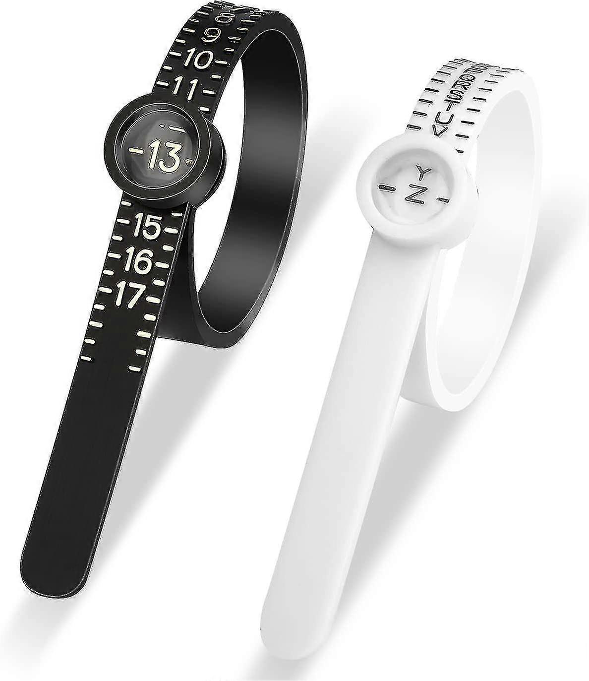 2 Pcs Ring Sizer Measuring Tool,reusable Finger Size Measuring Tape With Magnified Glass For Jewelry Sizing Tool