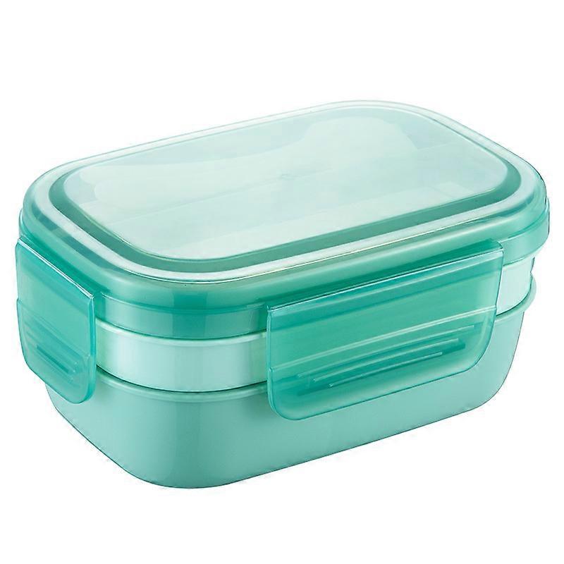 Lunch Box with Compartments 1900 ml Children/Adults Bento Box 3 Layers Travel Lunch Box with Cutlery, Lunch Box for Work/Picnic