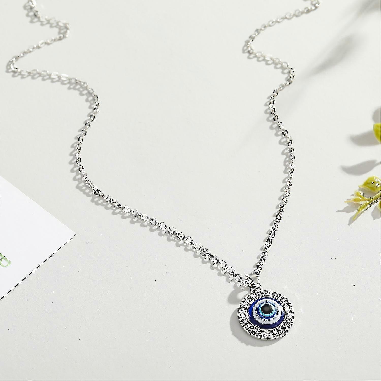 Evil Eye - Collana Con Strass, Argento E Oro Protect Nazar-Argento
