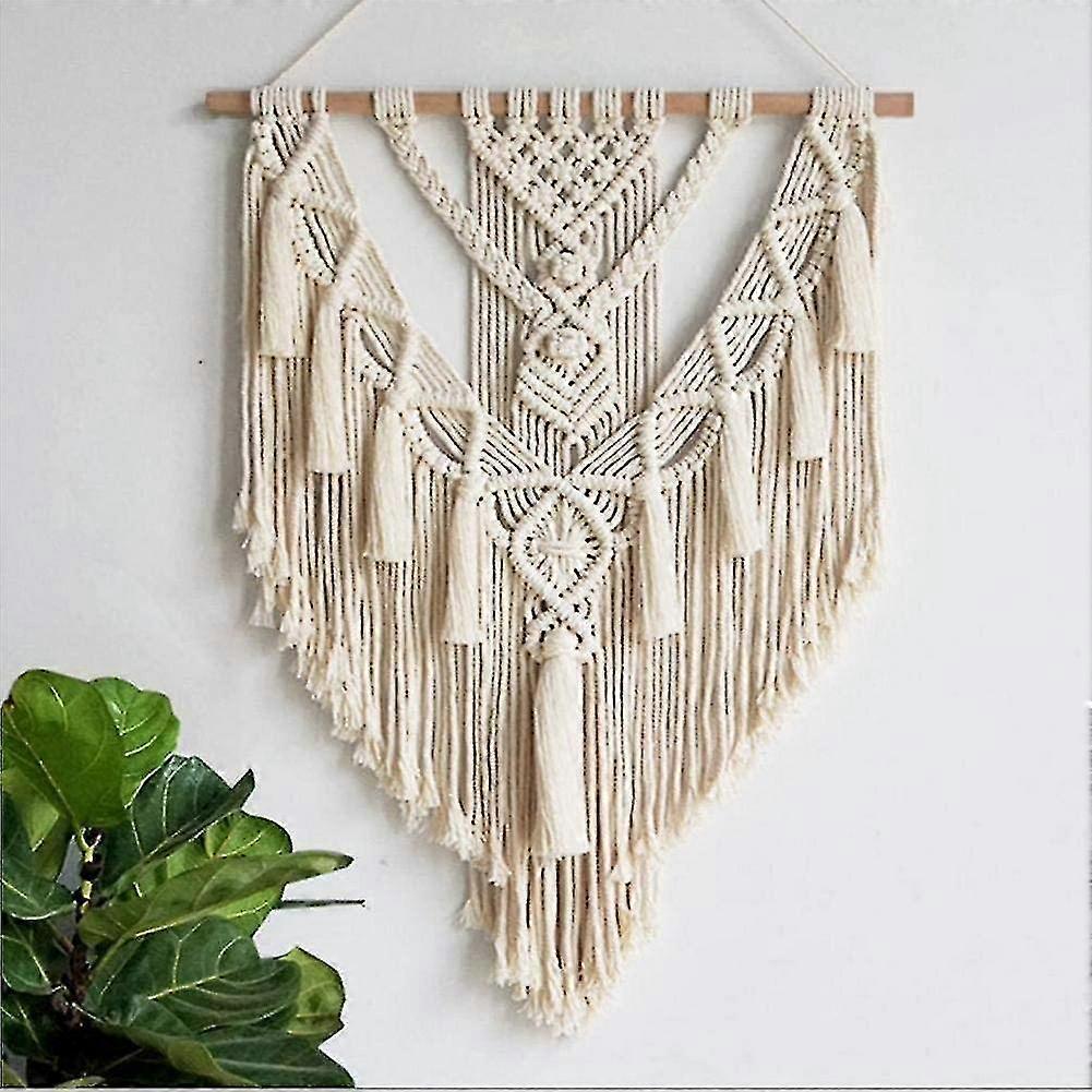 Macrame Wall Hanging, Bohemian Handmade Tassel Tapestry