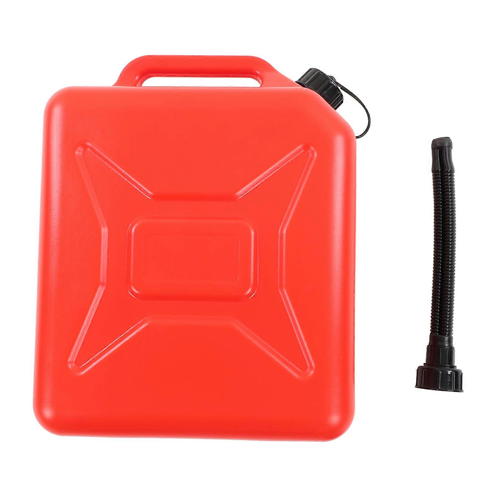 Red 2.6 Gallon 10L Fuel Can with Scale Line Thickened HDPE Flame Retardant ABS Liquid Gas Jug Container