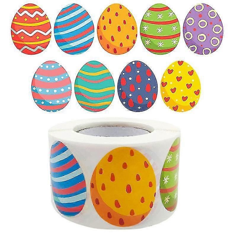 1000 Pieces Easter Stickers Happy Easter Eggs Roll Stickers Easter Theme Eggs Stickers Self-Adhesive Decorative Stickers