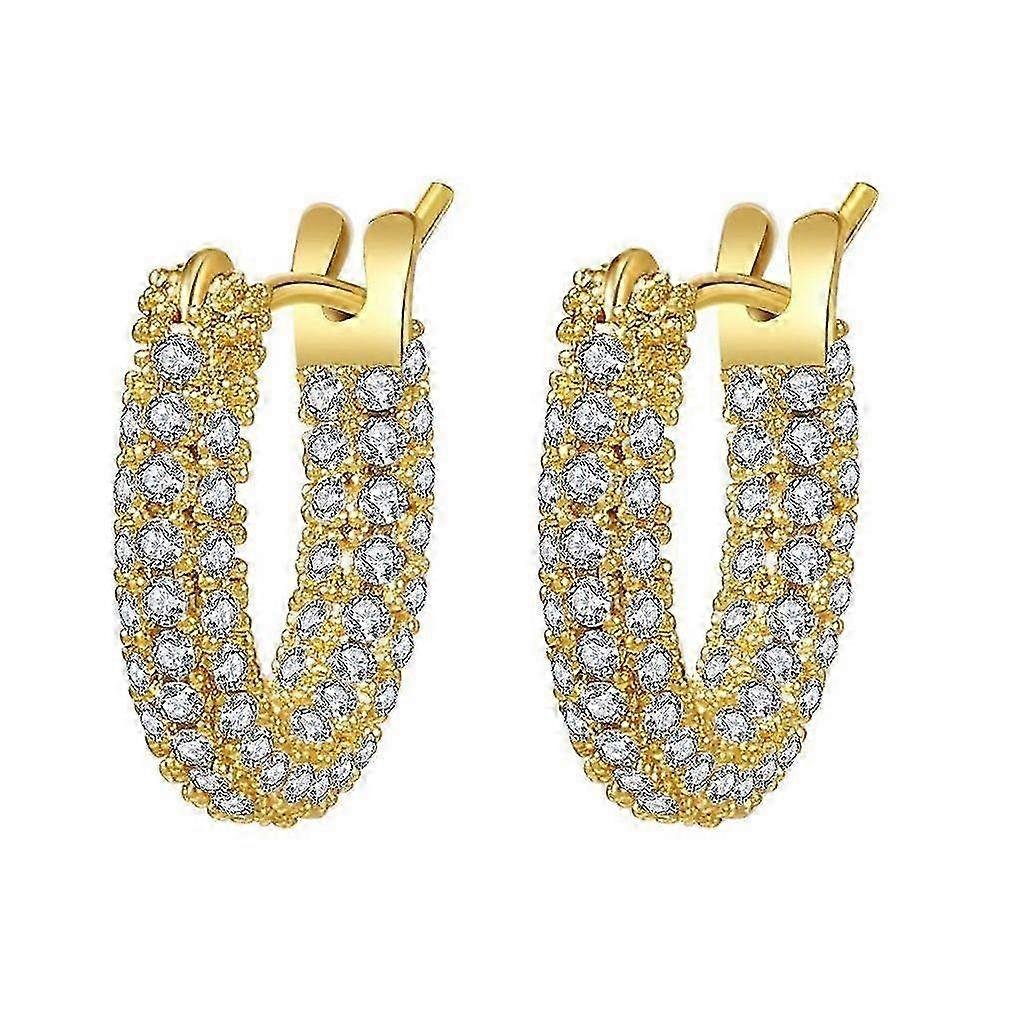 Ear Clips Circle S925 Zircon Earrings Ear Studs for Party