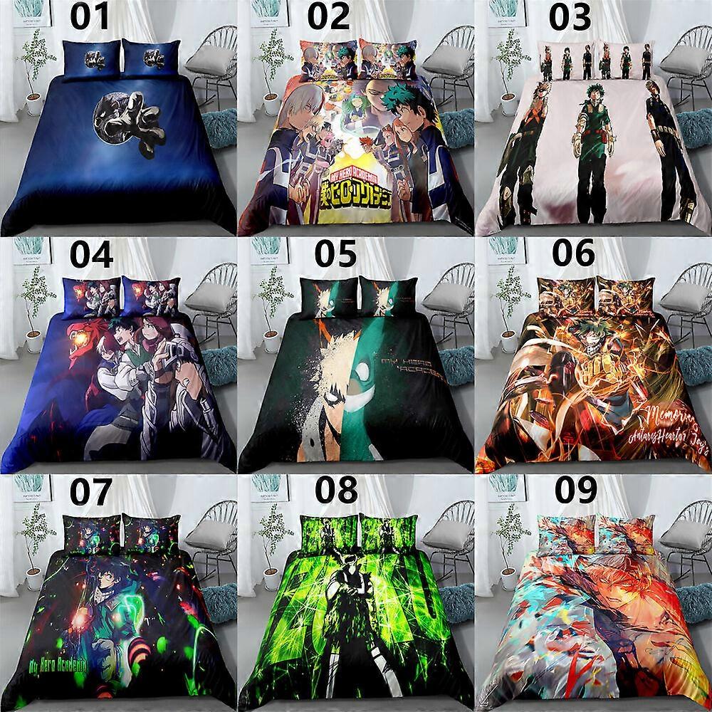 v3124 ملاءات سرير My Hero Academia بحجم Doona غطاء لحاف طقم ملاءات سرير IU3124