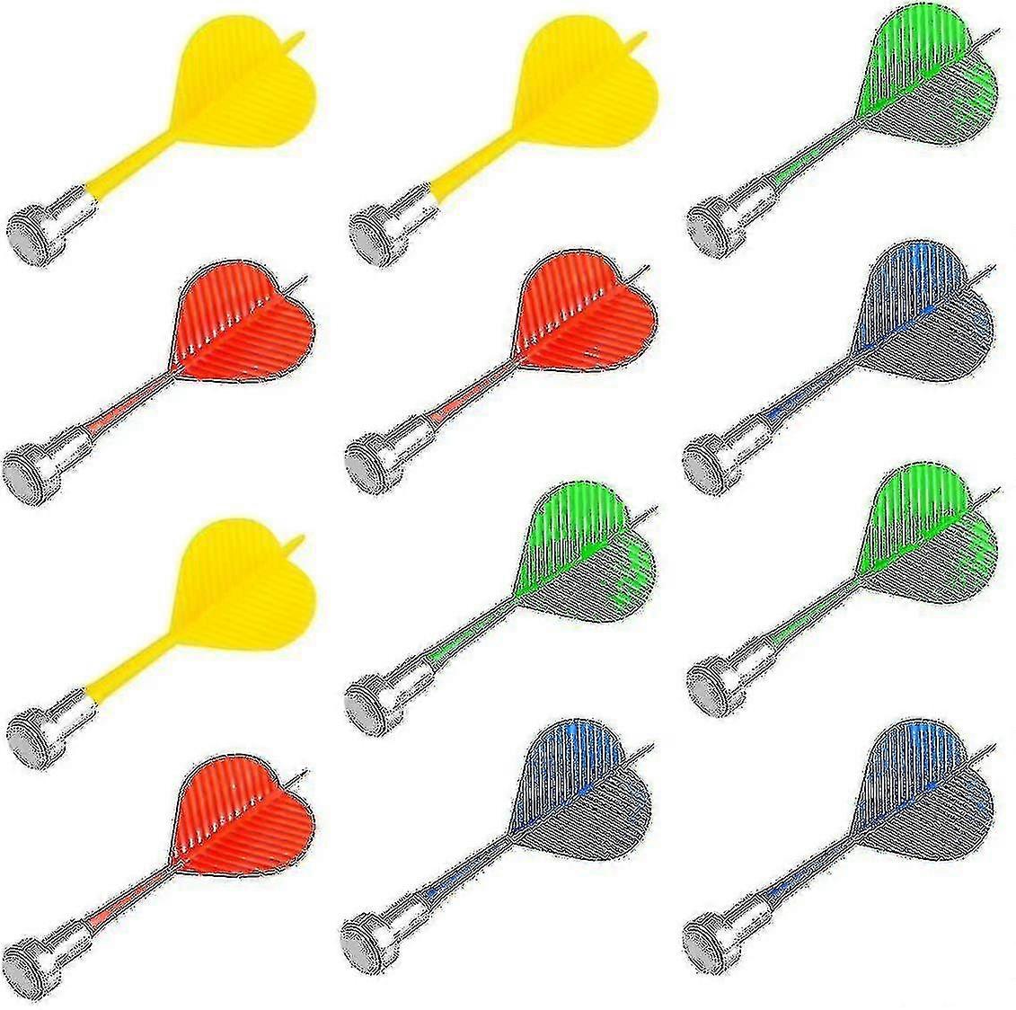 Magnetic Darts 12 Packs, Replacement Dart Game Safety Plastic Darts Random Colors