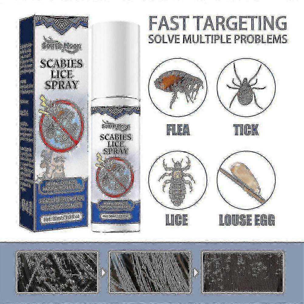 Spray D’élimination Des Poux De La Tête Les Cheveux Enlève Les Poux Et Les Puces Enlève Les Oeufs Et Le Pubis Lic