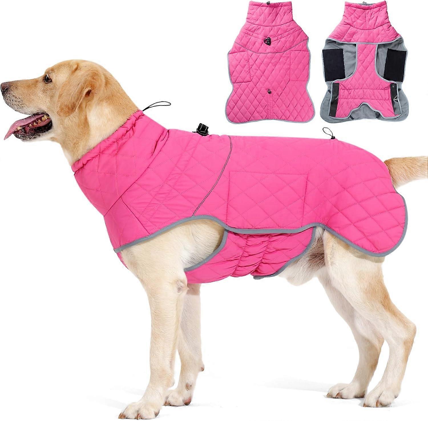 Warm Dog Jacket, Windproof Fleece Vest for Cold Weather, Reflective, Adjustable Size, Medium, Black