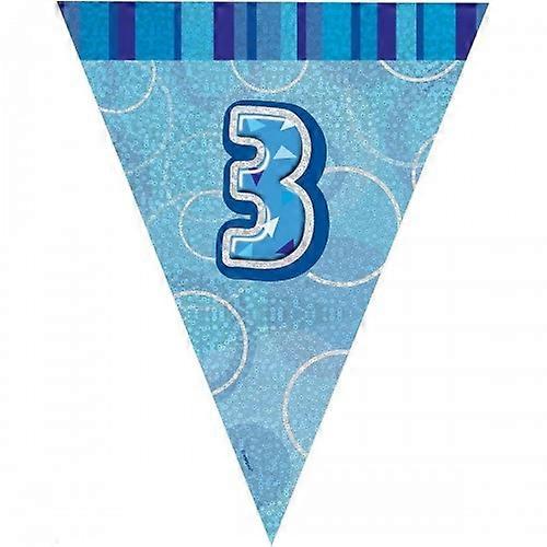 Unique Party Foil Glitz 3rd Birthday Bunting