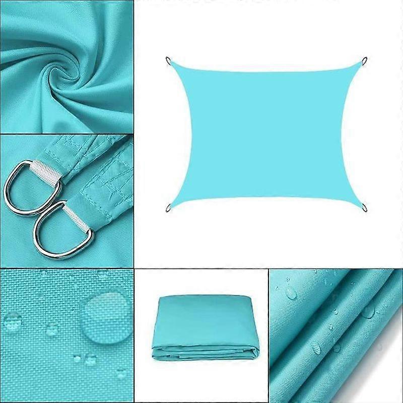 Waterproof rectangular shade sail 3 x 4 meters for Gardenterrace color blue