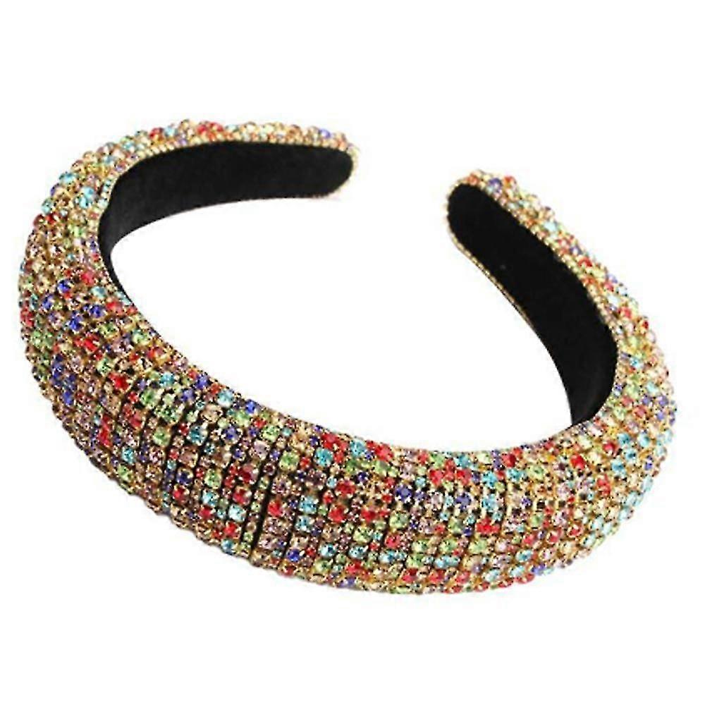 Rhinestone Crystal Diamond Headband For Women Fashionable Handmade Wide Hair Hoops Beaded Bling Hairband Hair Accessories