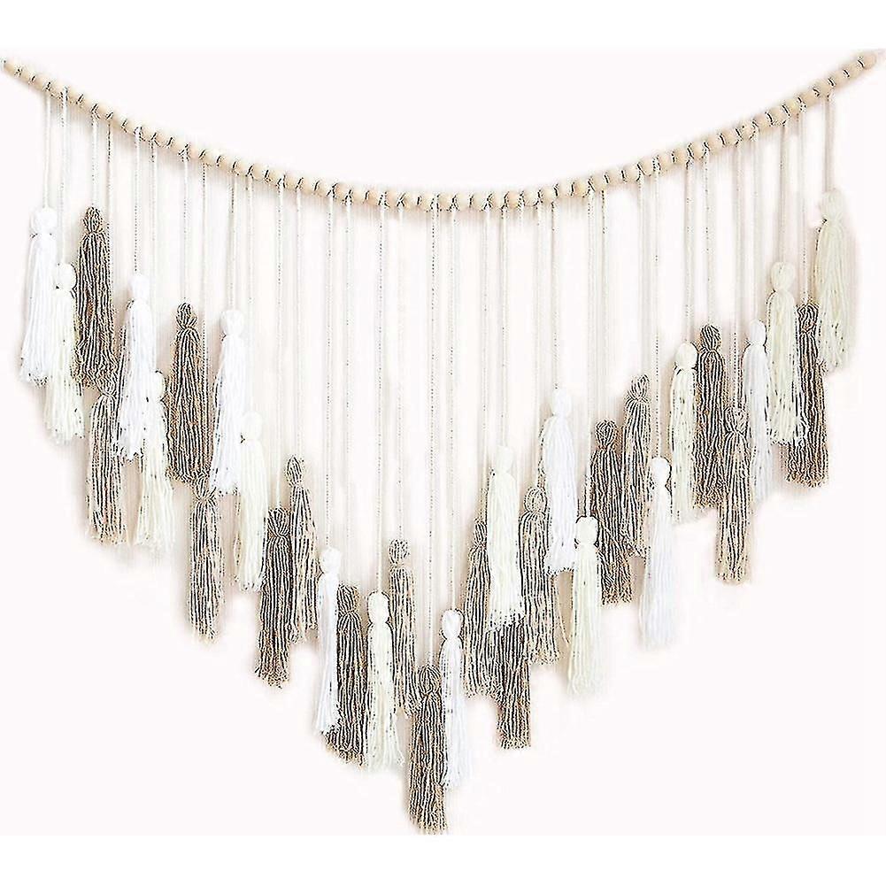 Macrame Wall Hanging-large Macrame Wall Hanging With Wood Beads-brown