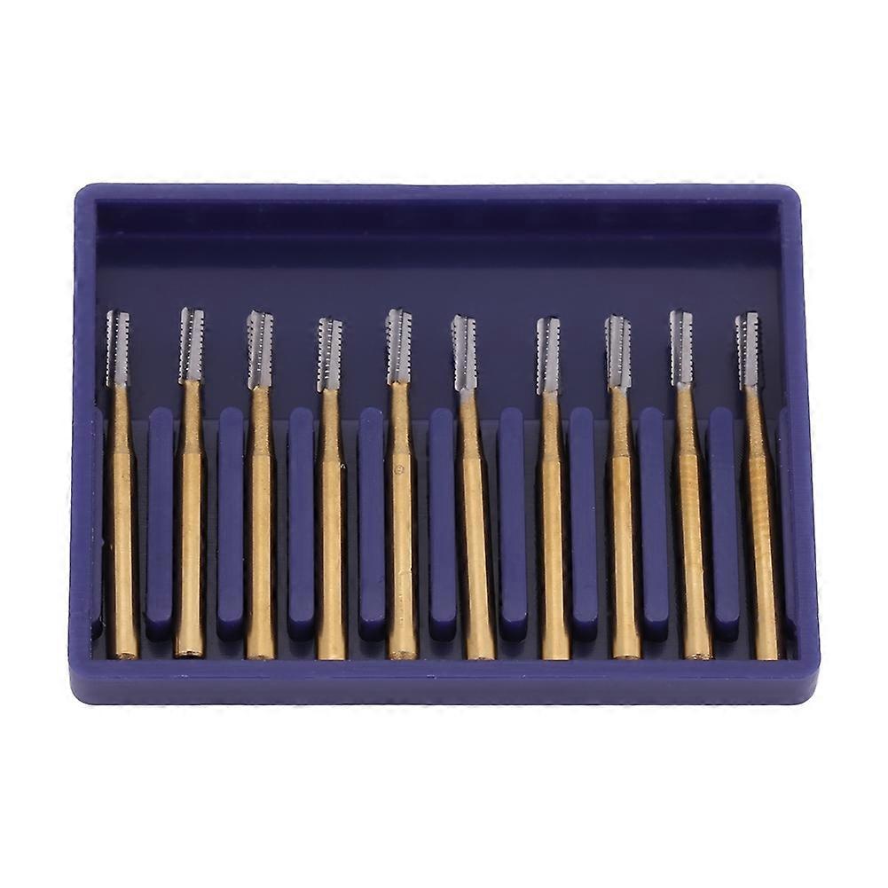 10pcs FG-1958 Tungsten Steel Dental Crown High Speed Cutting Burs (Gold)