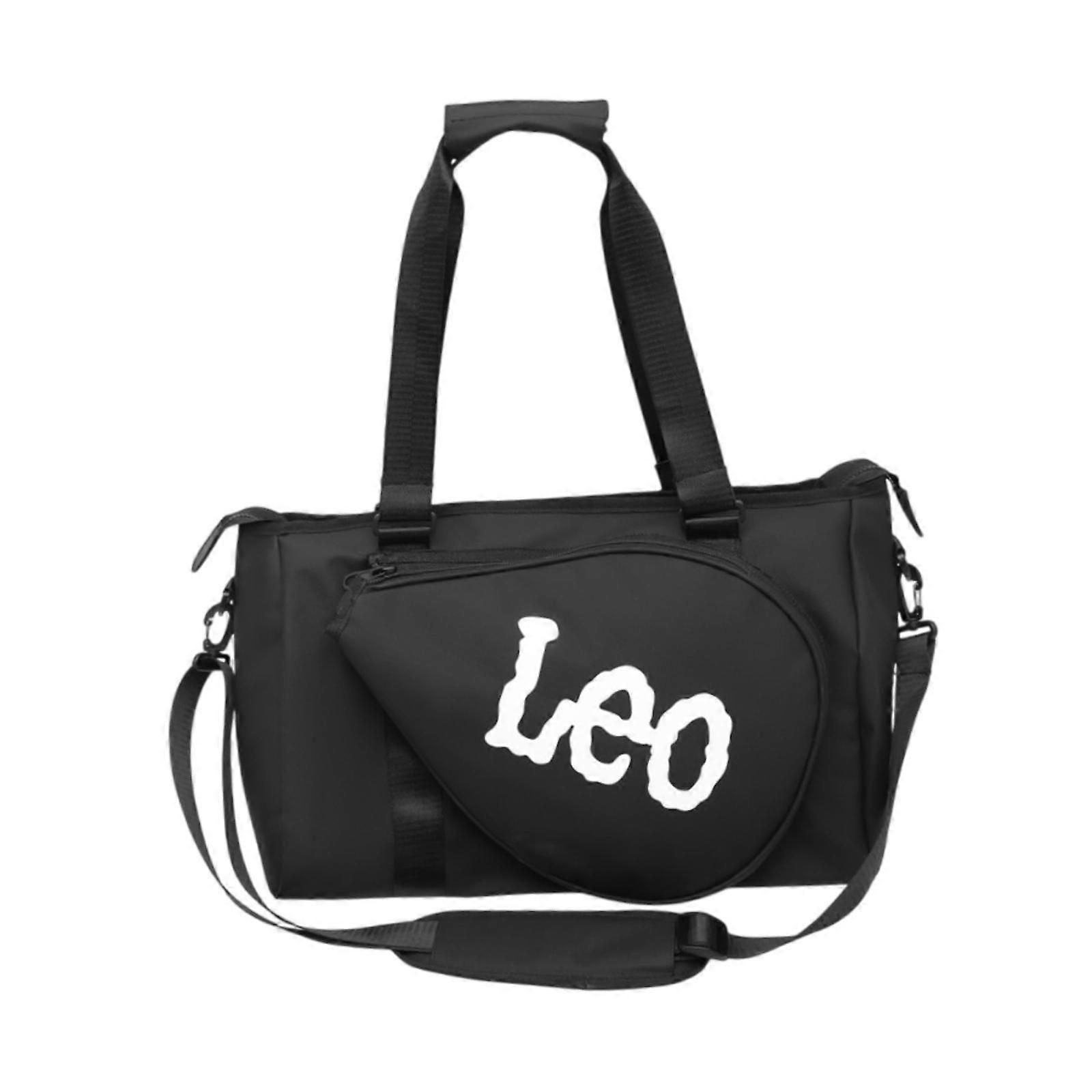 حقيبة تنس الريشة حقيبة يد رياضية مع حزام كتف قابل للتعديل حقيبة تنس كبيرة أسود