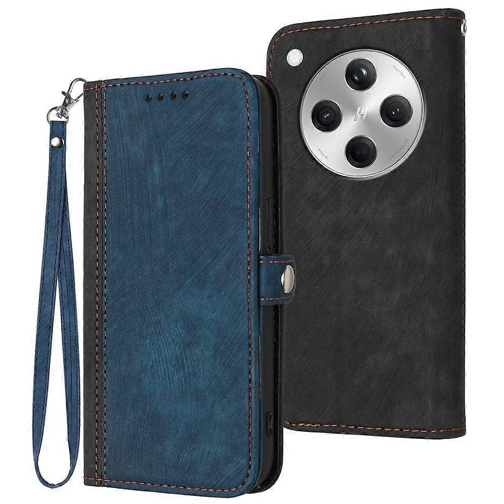 Side Buckle Double Fold Hand Strap Leather Phone Case