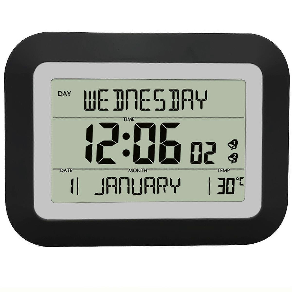 Electronic Led Alarm Clock LCD Digital Alarm Clock Large Screen Date Temperature Humidity Display T