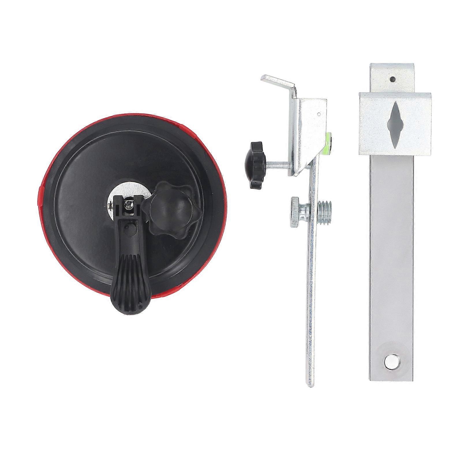 Leveling Tool Bracket with Bubble and Suction Cup Aluminum Alloy Adjustable Leveler Wall Holder 5/8-11 Adapter