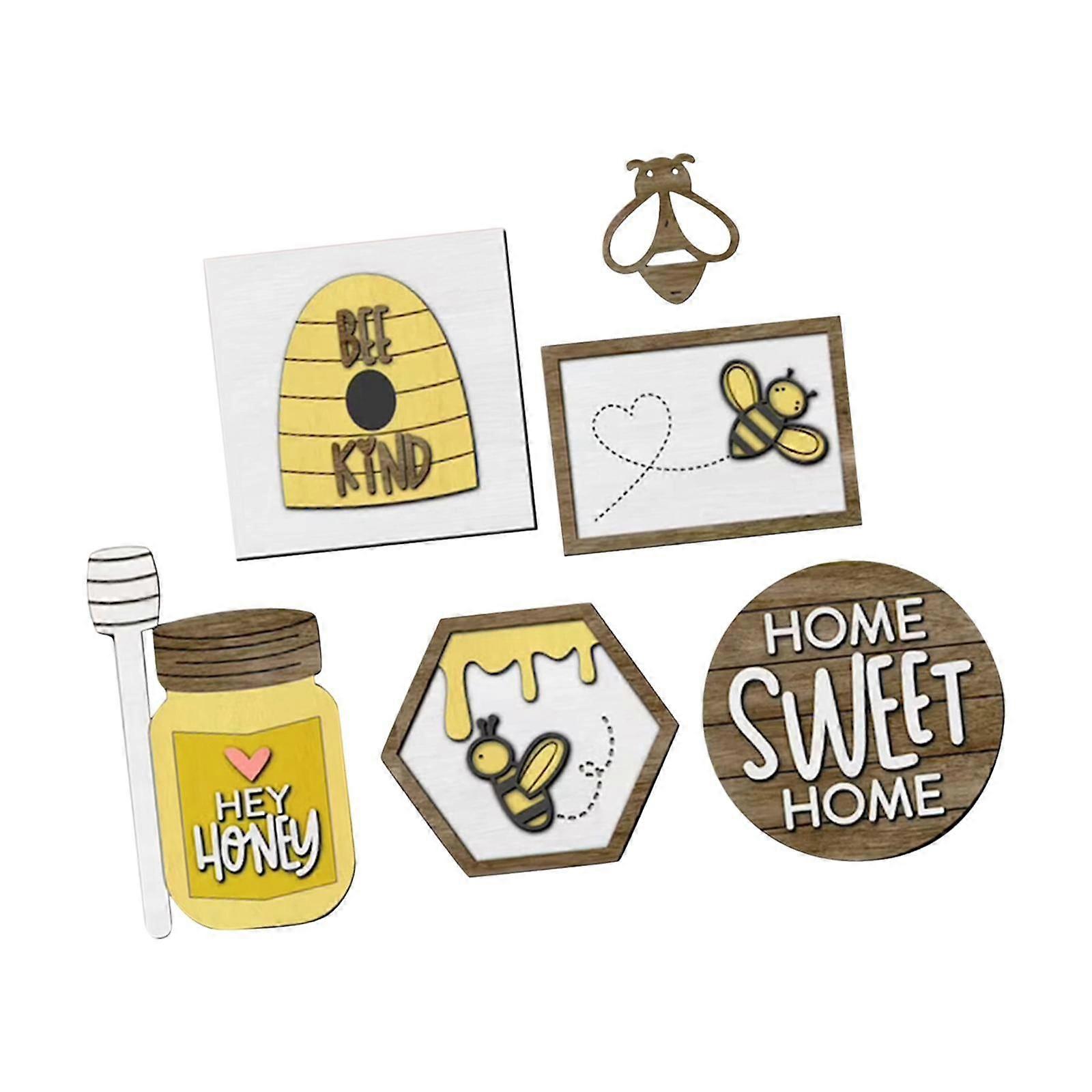 Bee Tiered Tray Decor Creative Decorative Table Signs for Party Office Table Style A