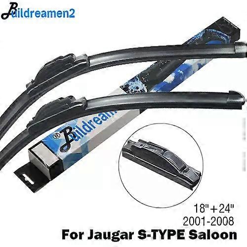 Compatible Buildreamen2 2 Pieces Car Styling Wiper Blade Front Windscreen Wiper For Jaugar S-TYPE Saloon Fit Hook Arms 1999-2008