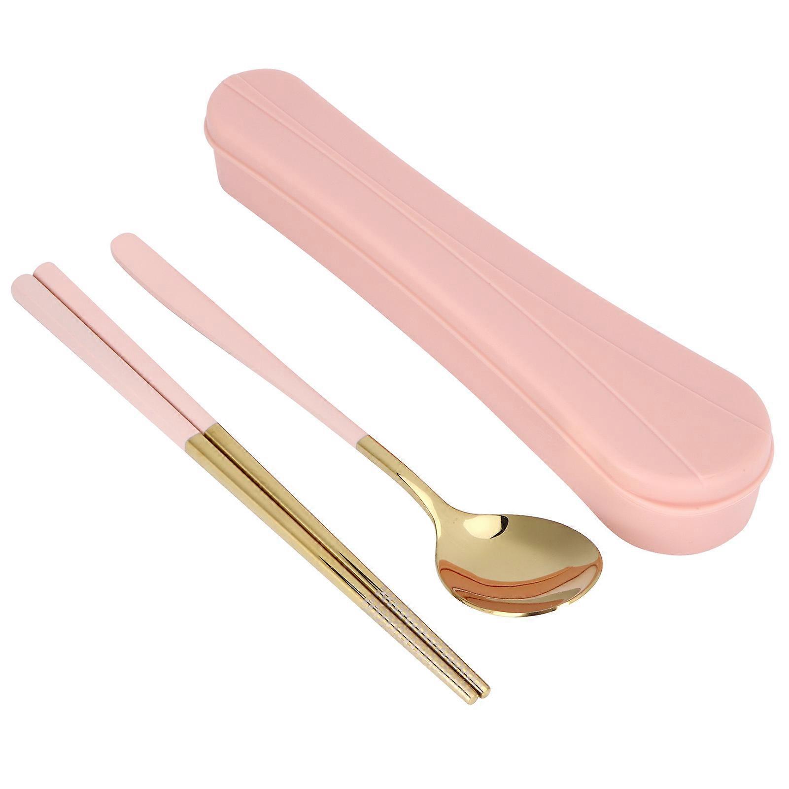 304 Stainless Steel Travel and Camping Flatware Set with Chopsticks, Spoon and Storage Box