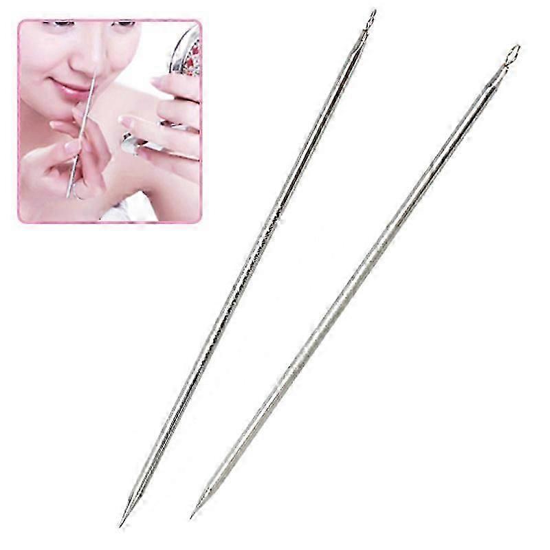 2pcs Blackhead Remover Pimple Comedone Extractor Tool Acne Blemish Removal Kit