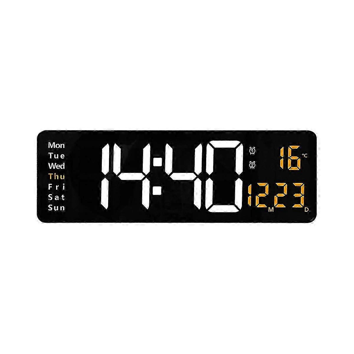 16-Inch LED Digital Display Wall Clock Temperature and Humidity Display European Wall Clock Timer C