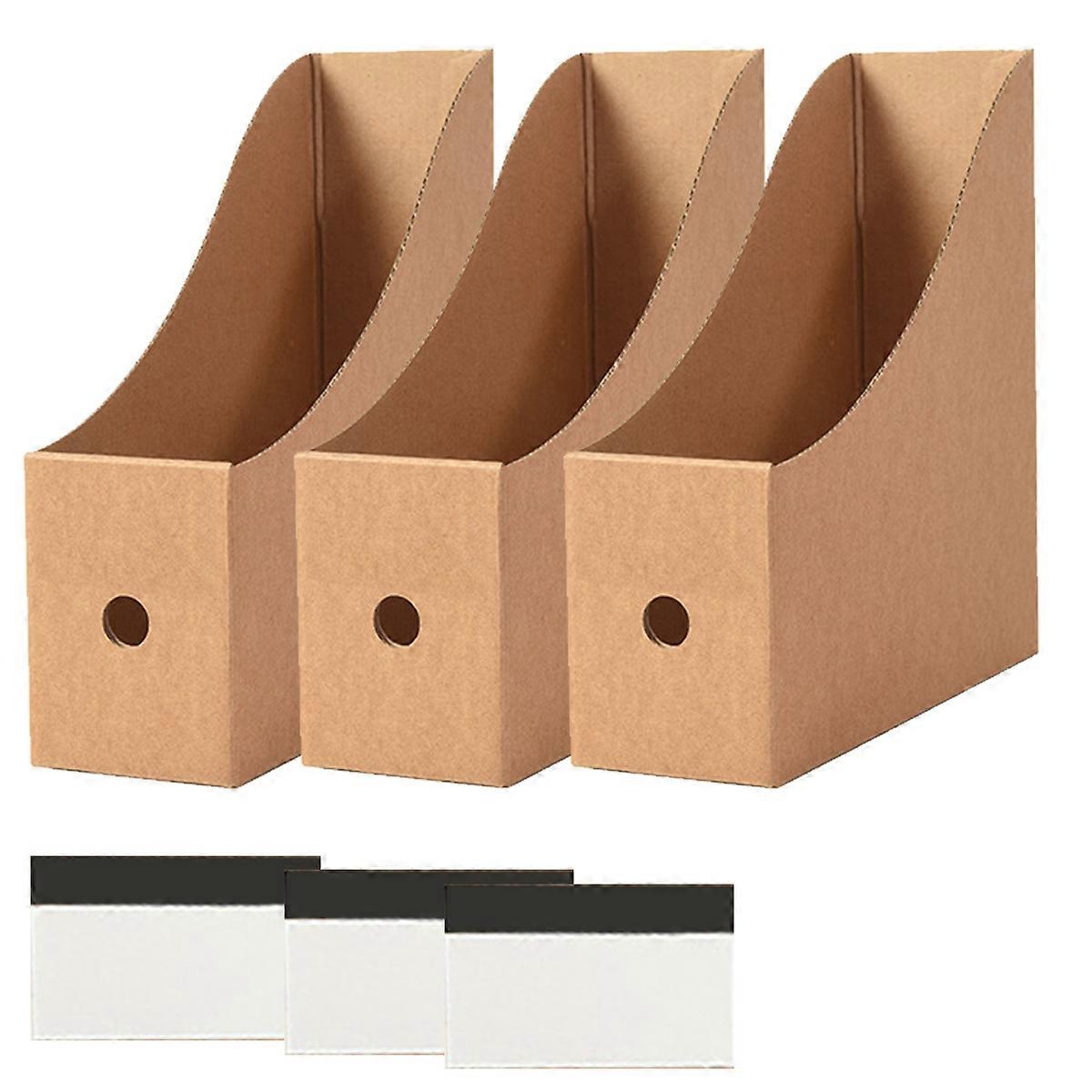 Cardboard Magazine File Holders, With Label Stickers Included, Sturdy Cardboard Construction, Wide Application In Classroom, Home, And Office, Large