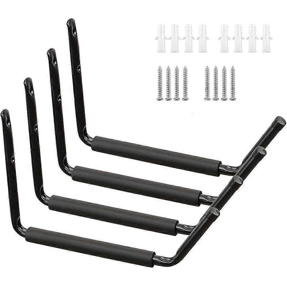 Wall Mounted Kayak Storage Hooks, Space Saving Utility Hanging Cradle with Non-Slip Coating, Heavy Duty Material for Safe & Secure Storage in