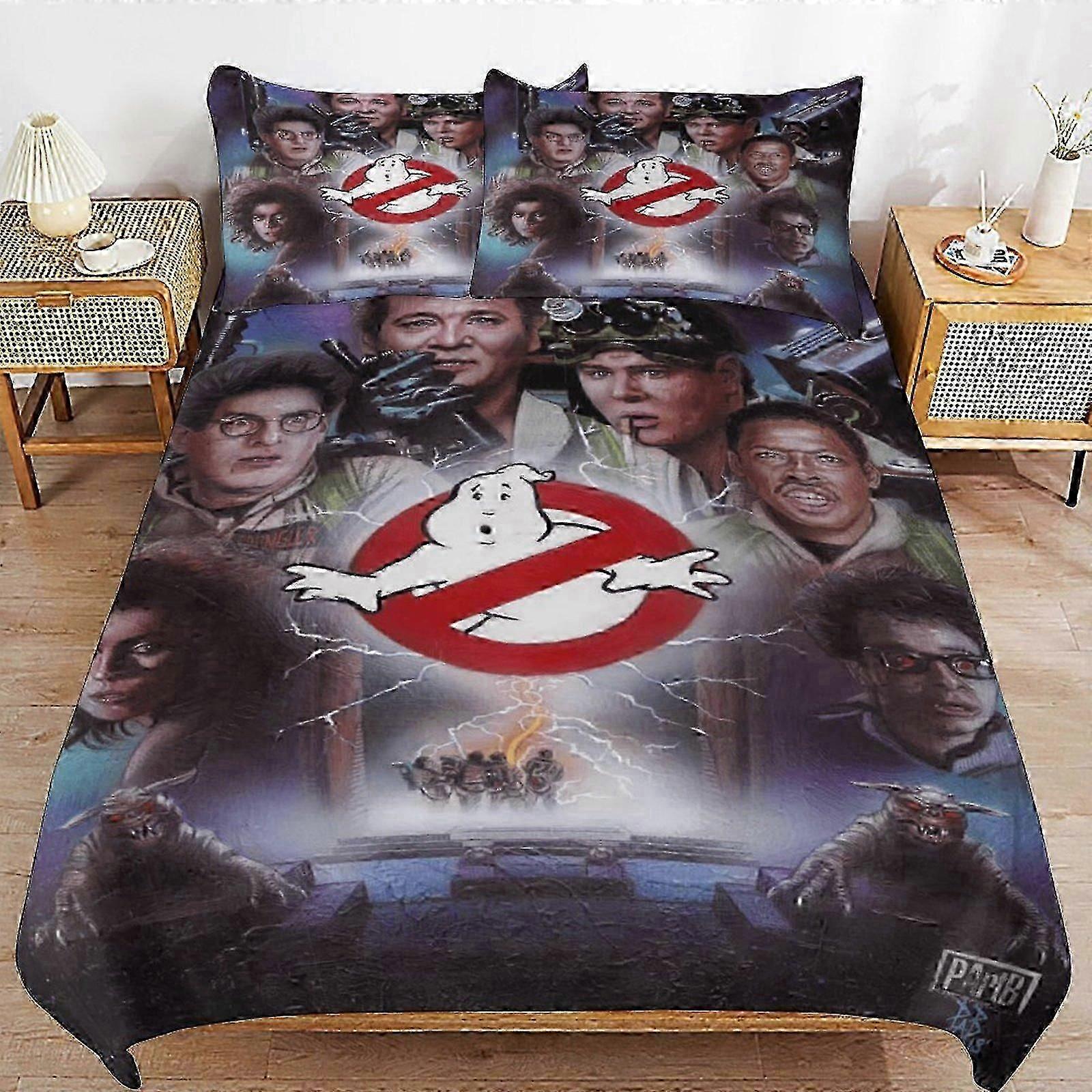 o940 Lakan Ghostbusters Säng Påslakan Microfiber Sängkläder Se3D Tryckt Lättvikt 3 Delad Täcke Se, (1 Påslakan och 2 örngott) Säng Sh