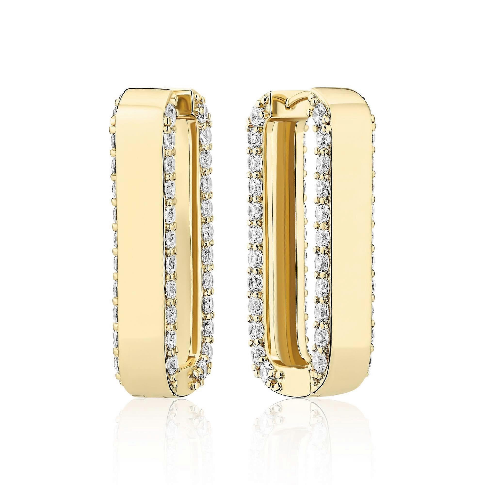 Gold Plated Maratea Grande Earrings SJ-E2452-CZ-YG