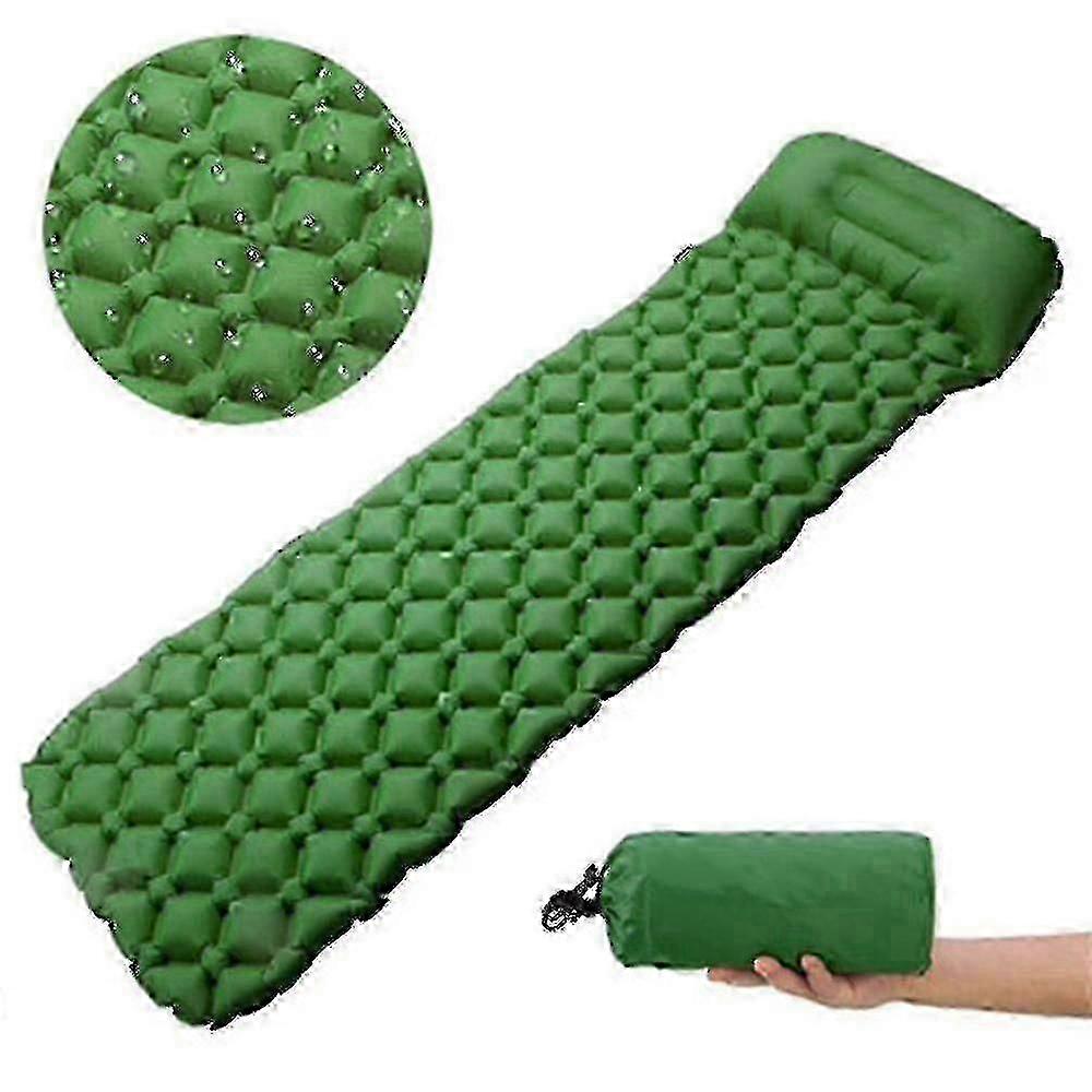 Ultralight Sleeping Pad With Built-in Pillow, Inflatable Camping Mattress Compatible Wi