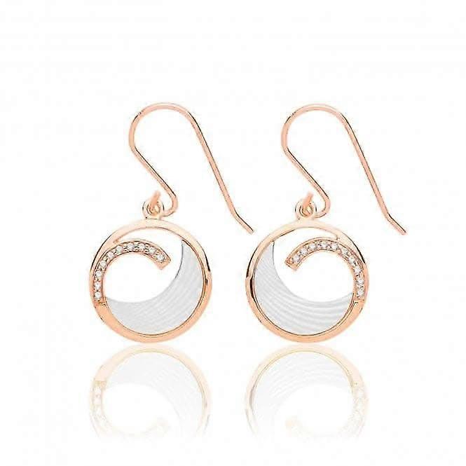Silver & Co Rose Gold Plated Mother of Pearl Cubic Zirconia Earrings SEG0087R