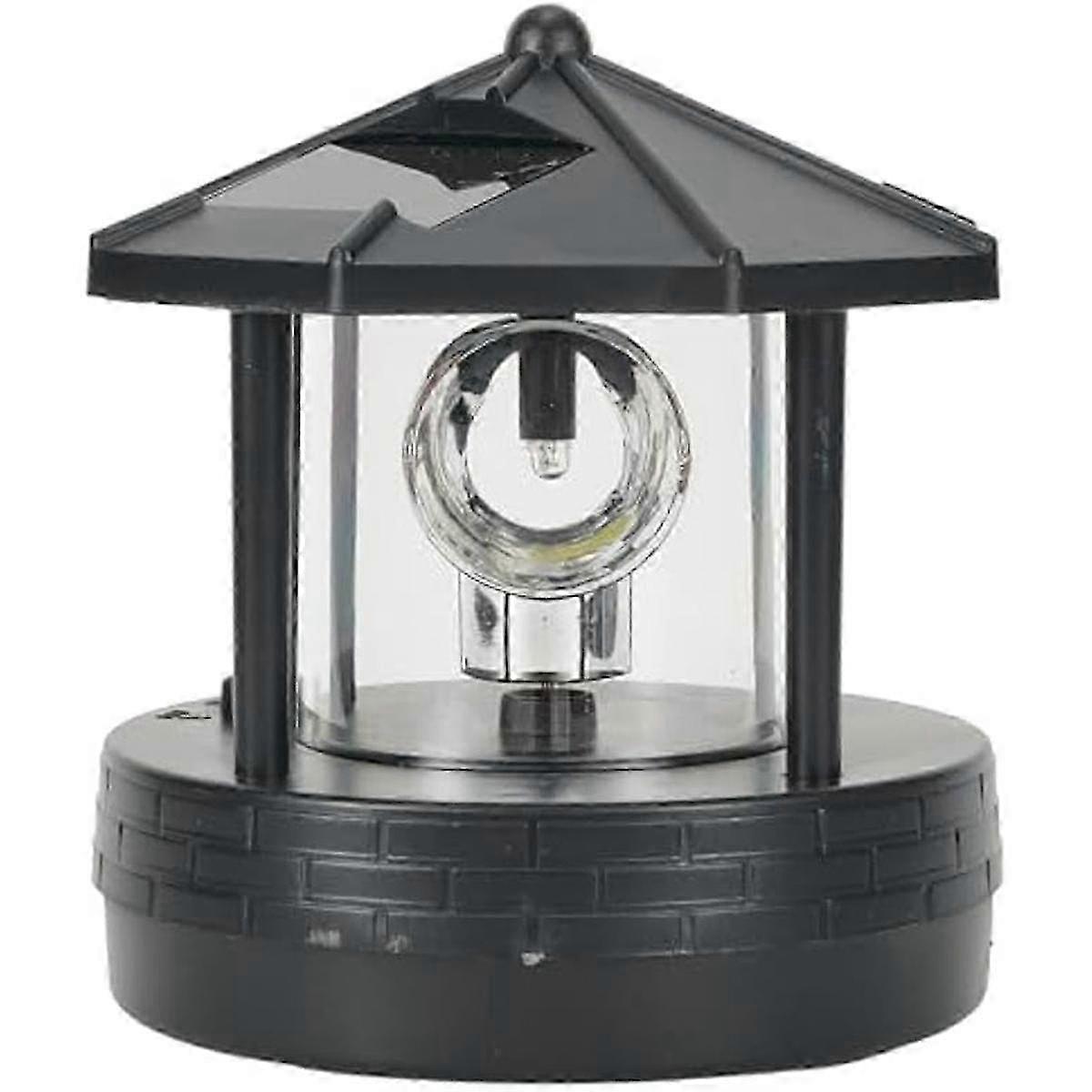 LED Solar Powered Lighthouse,360 Degree Rotating Lamp LED Solar Lighthouse Landscape Path Lights Ga Edition 0613