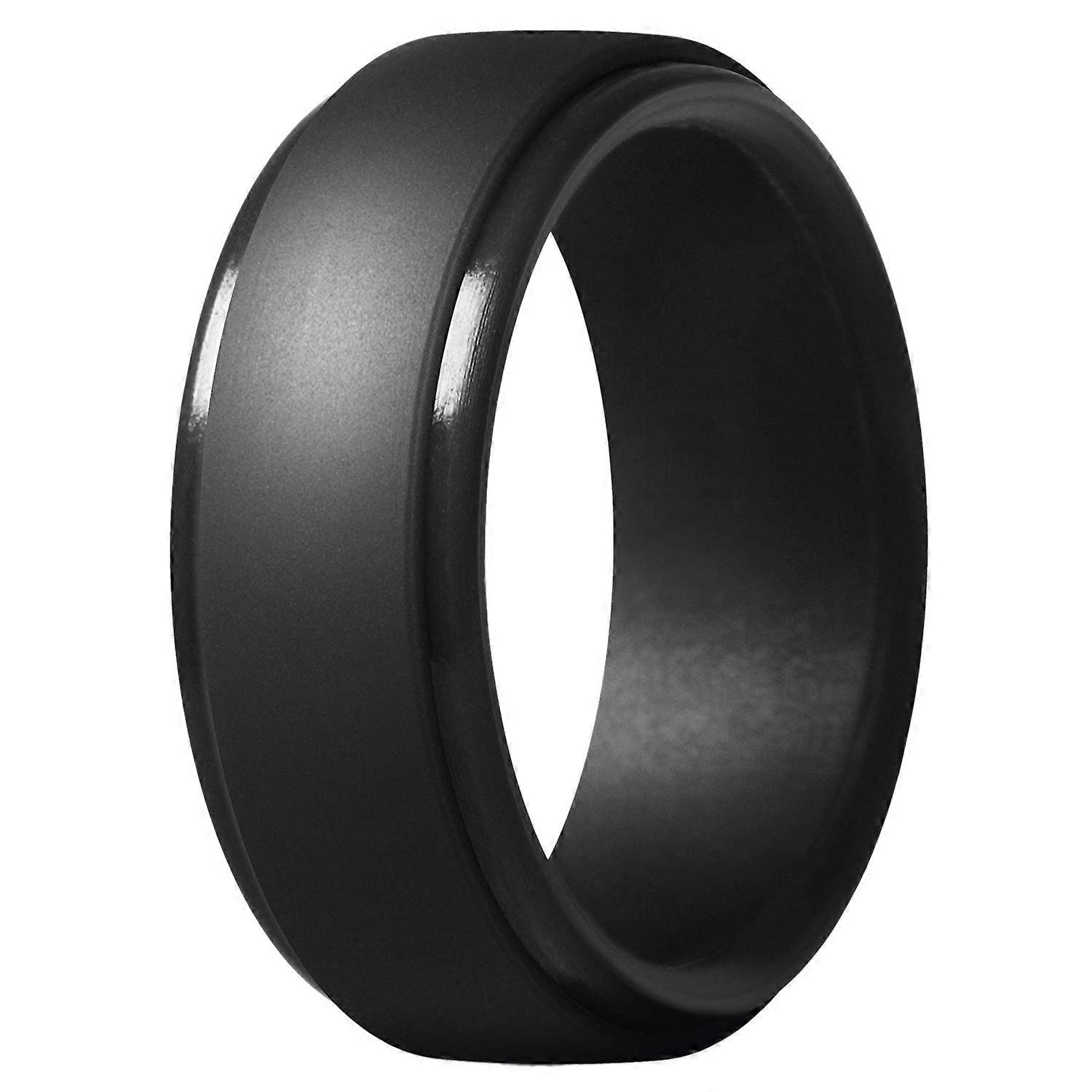 8Mm Popular Black Men Silicone Cool Rings #7