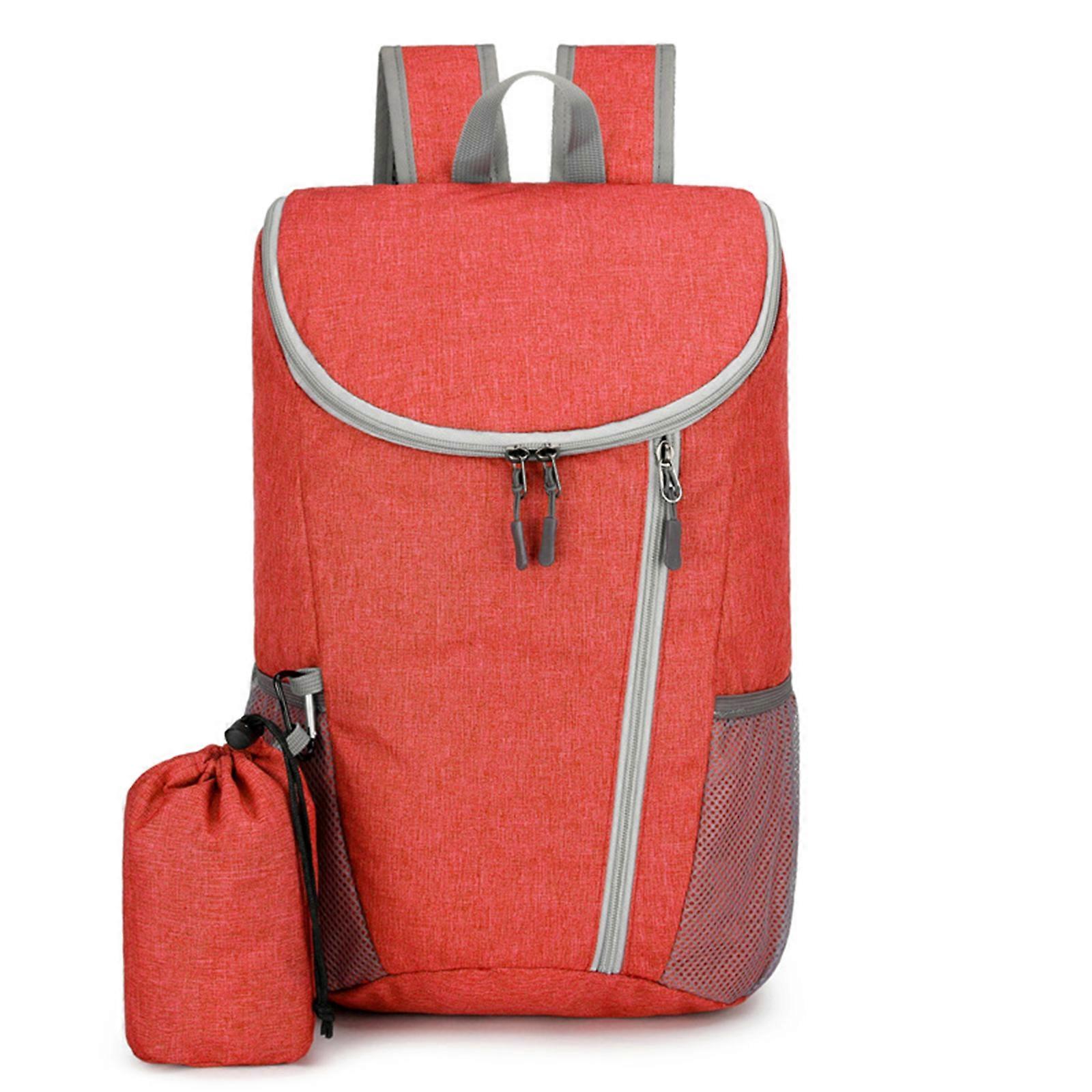 Lightweight Foldable Backpack Nylon Rucksack Perfect for Traveling Hiking and Daily Commutes Red