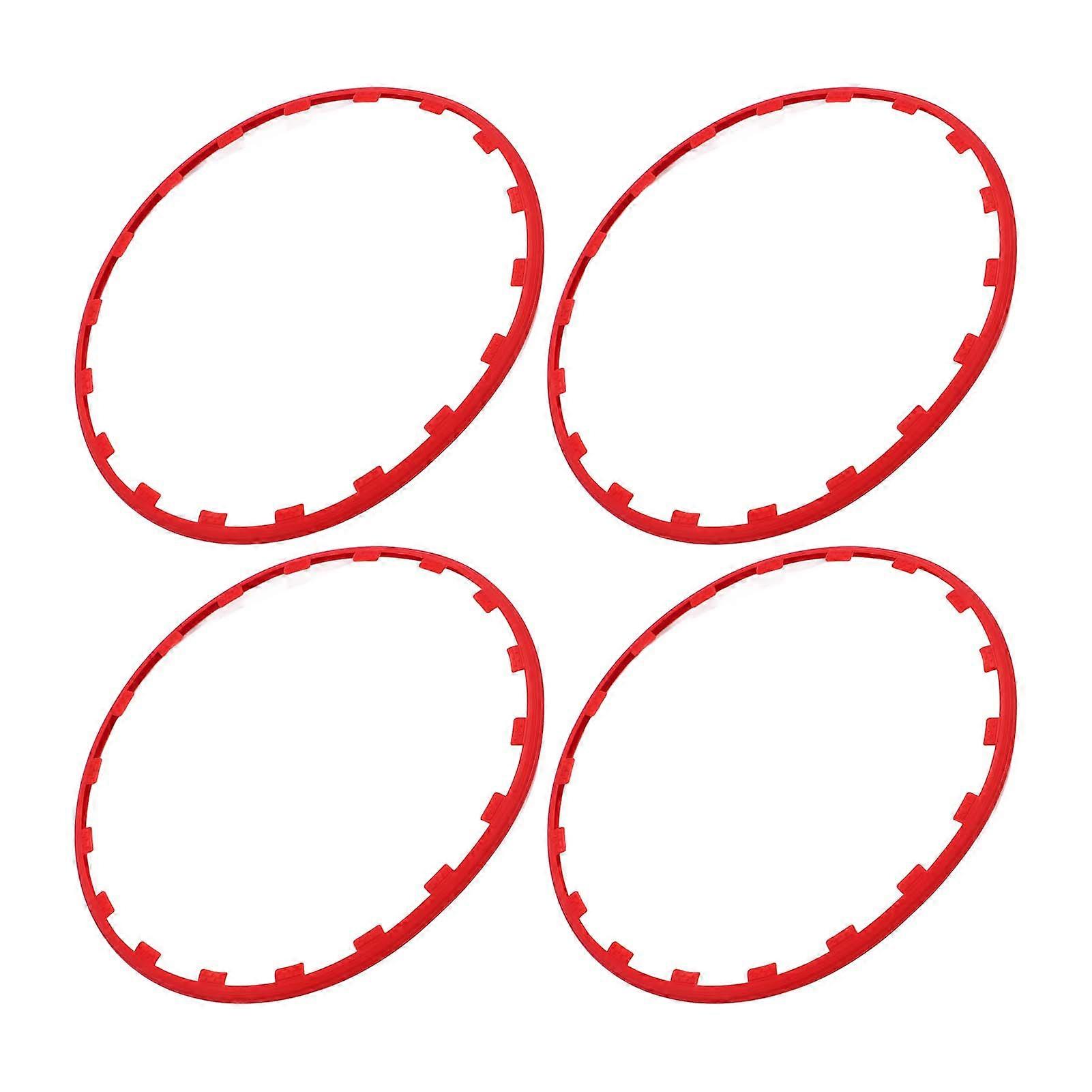 Set of 4 red rim protection rings for Tesla Model 3 (2017 to 2023)