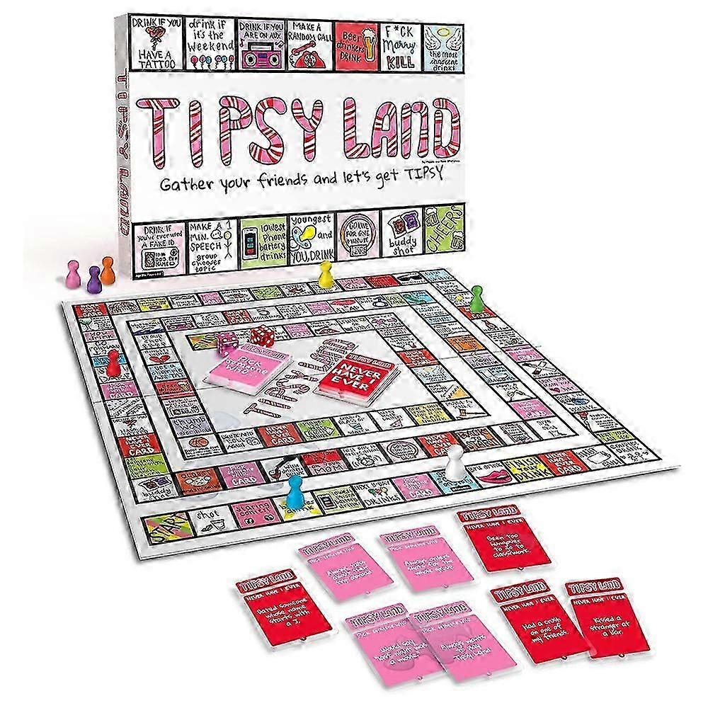 Tipsy Land Fun Drinking Game For Friends In Party Pairs Board Games Tasks And Challenges Interactive Game