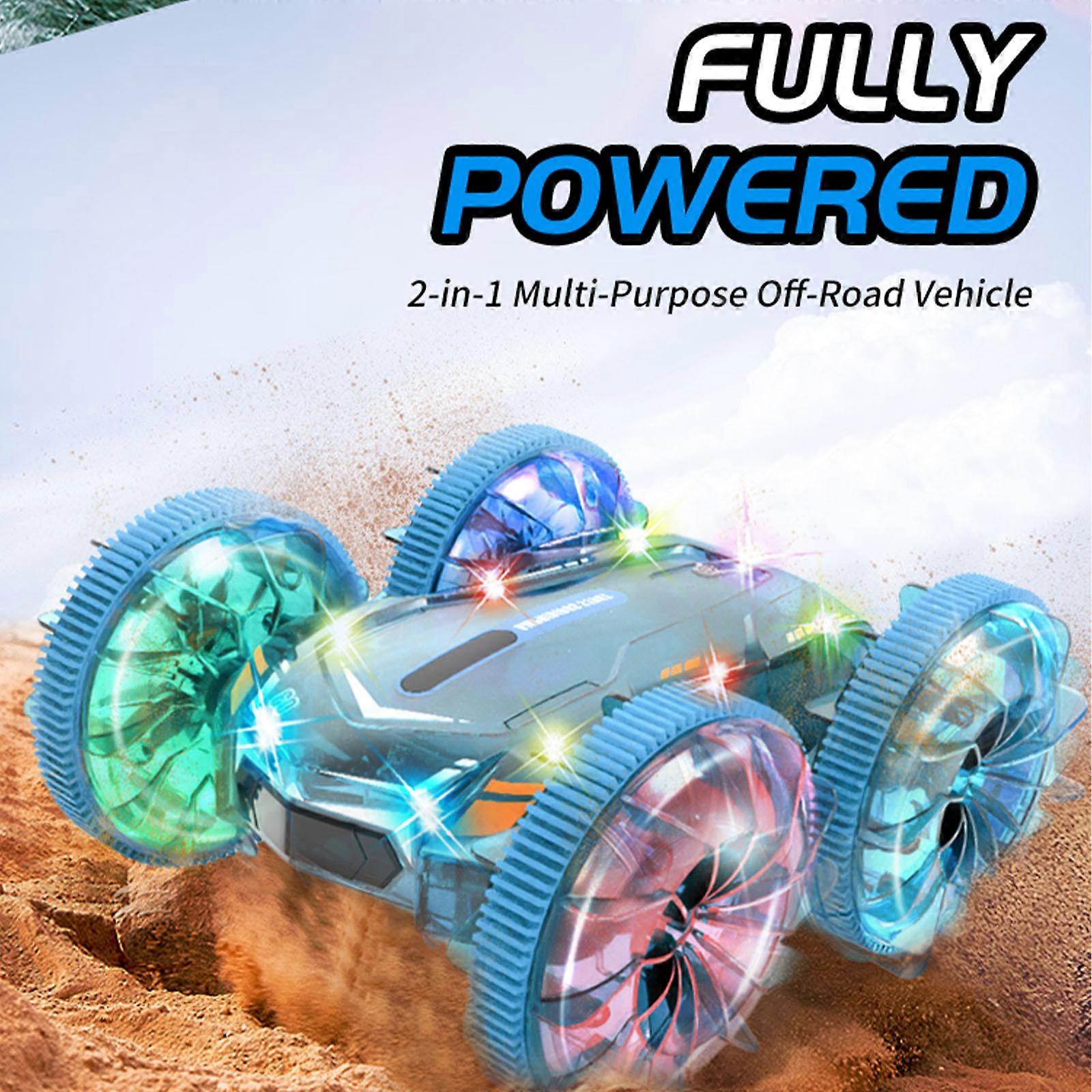 .4G Remote-controlled Vehicle Dazzled Lights Double-sided Stunt Roll Remote-controlled Toys Realistic Engine Sounds
