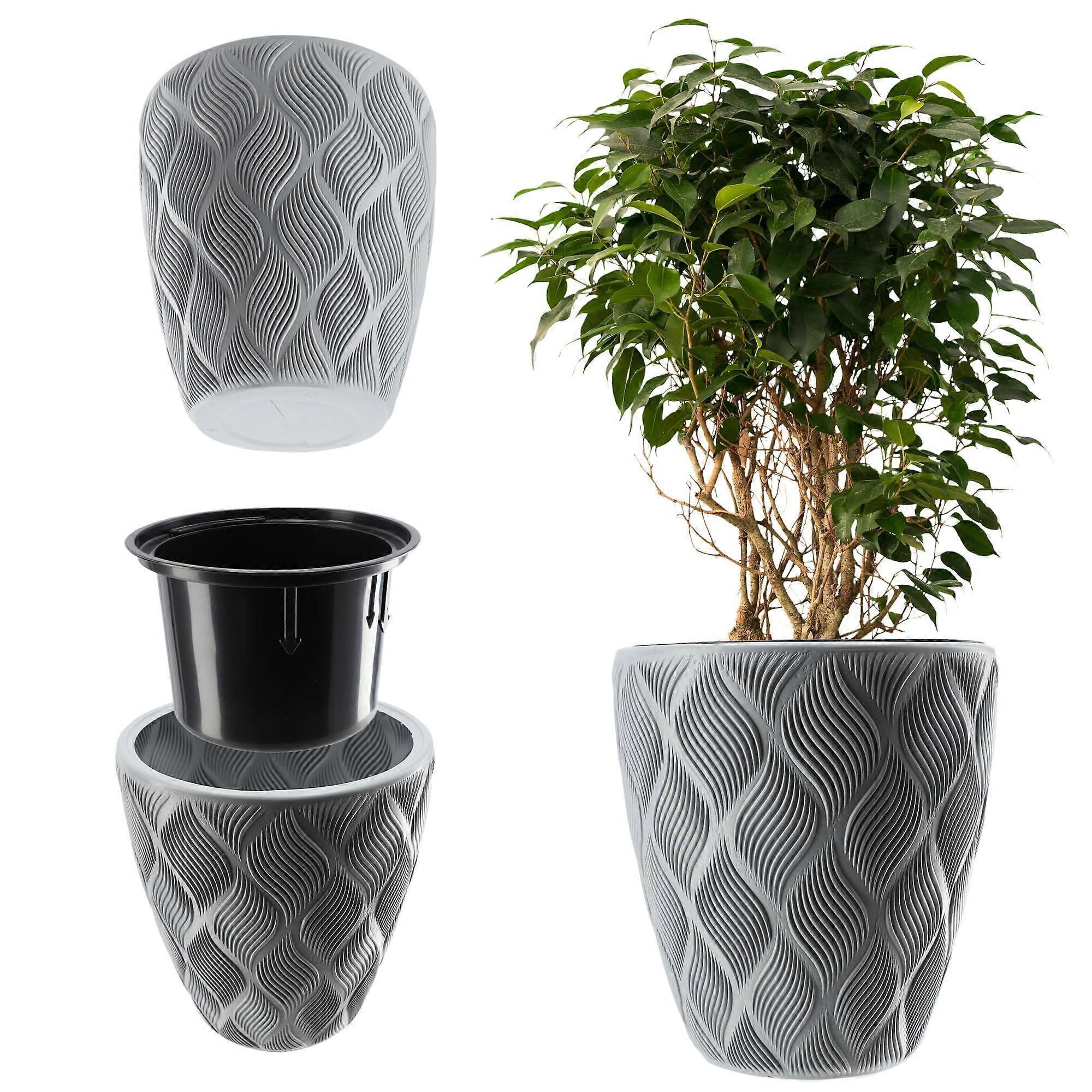 KADAX Flower Pot With Insert Grey Casing 42cm