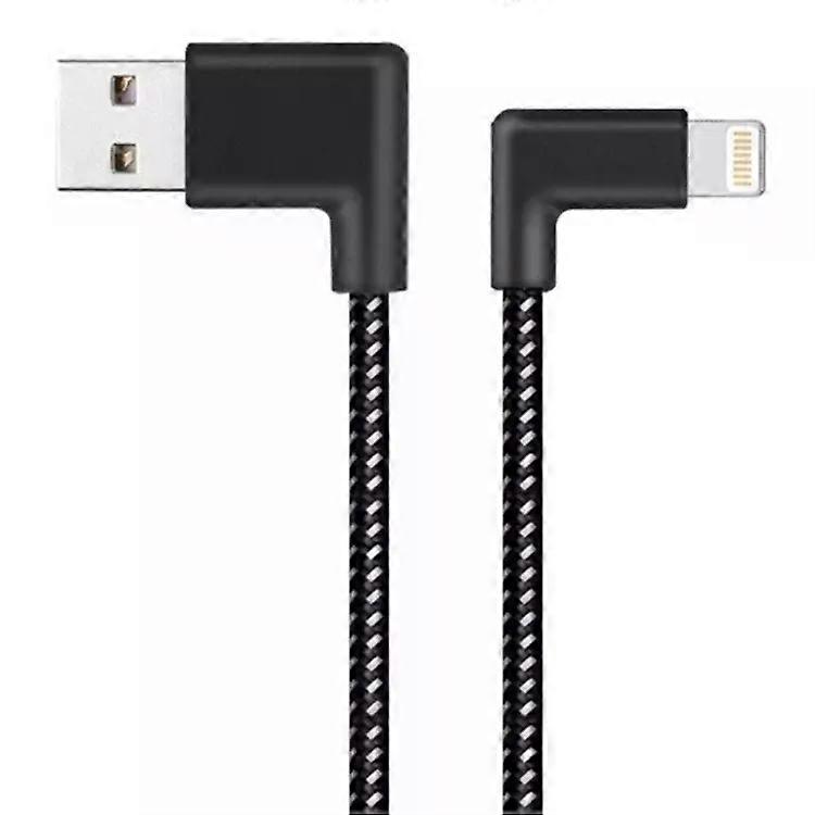 USB Charging Cable-2m 2A Nylon Weave,8 Pin Double Elbow -