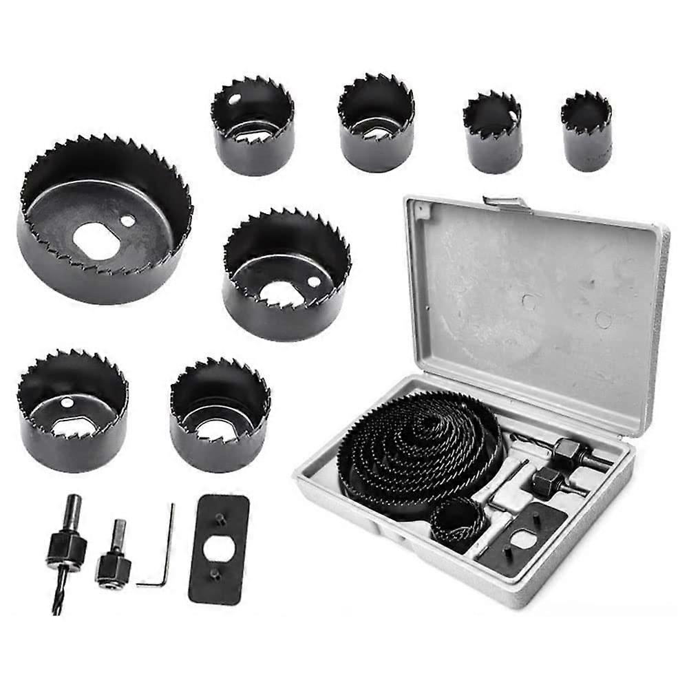 16Pcs Hole Saw Kit with 3/4'-5' Universal Hole Saw Blades, Mandrels, Drill Bits for Woodworking Projects