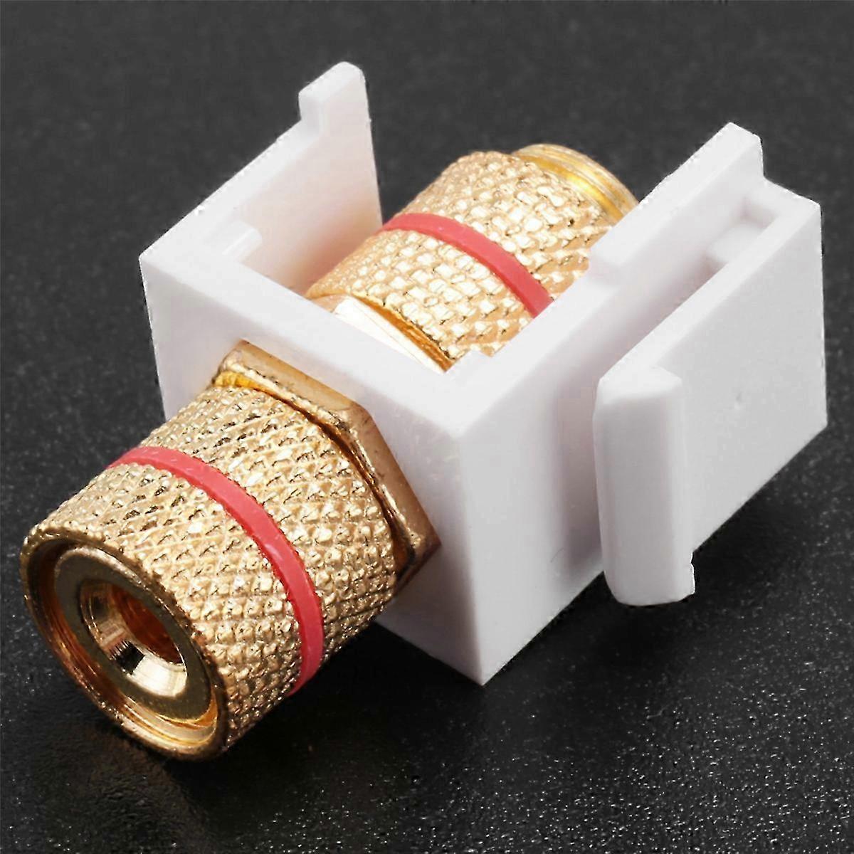 Banana Jack Binding Post Keystone Jack Insert with Black & Red Rings, Screw Type Audio Speaker Keyst