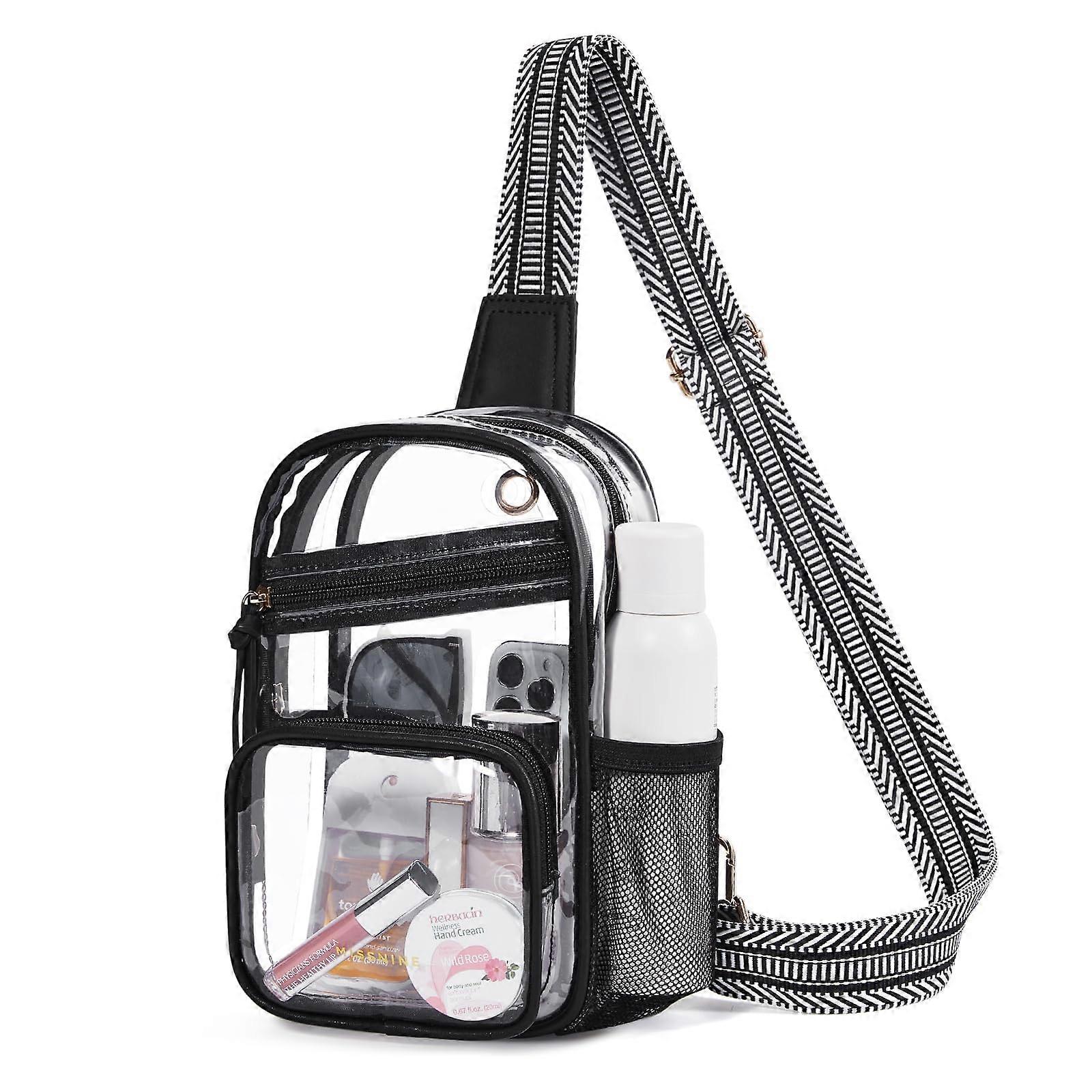 Clear Bag Clear Sling Bag for Stadium Events Waterproof Fanny Pack Crossbody Purse with Adjustable Strap