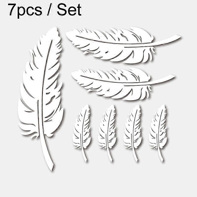 7pcs / Set Car Feather Scratch Decal 3D Reflective Bumper Stickers