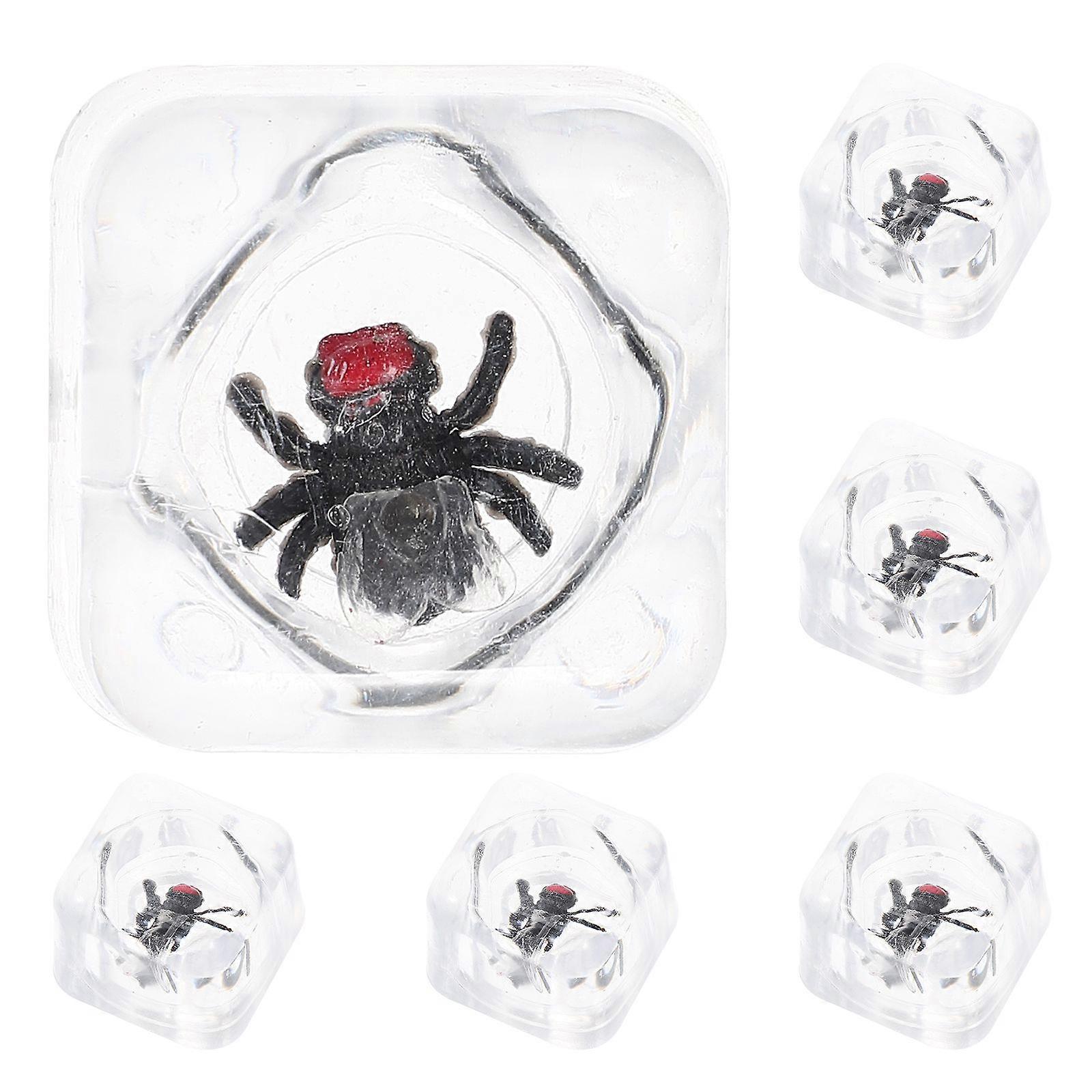 6Pcs Fake Ice with Insect Prank Insect Ice Cube Toys Simulated Ice Cube with Bugs Party Game Toys