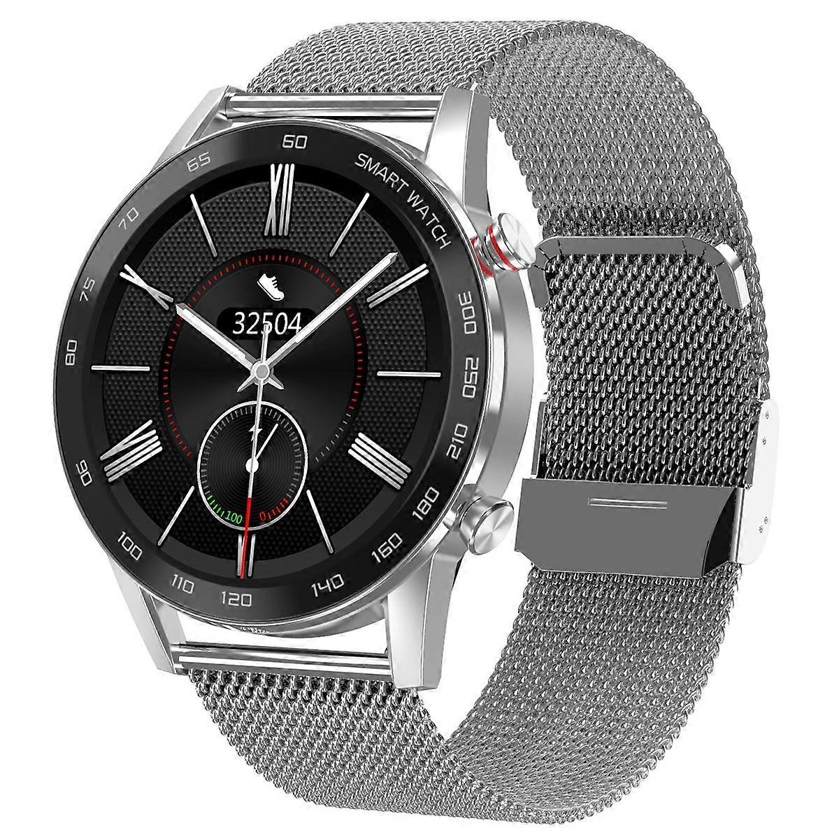 1.3 inch Touch Screen Smart Watch Silver Milanese Strap