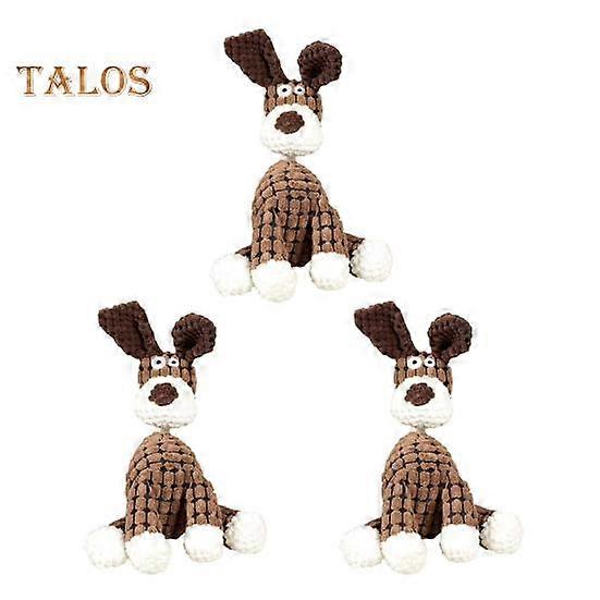 3Pcs Indestructible Dog Chew Toys Soft Stuffed Donkey Dog Toy for Aggressive Chewers Interactive Squeaky Plush Donkey for Small Medium Dogs