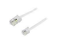 Modular cable, 8P4C to 6P4C(RJ11), 5 m, white