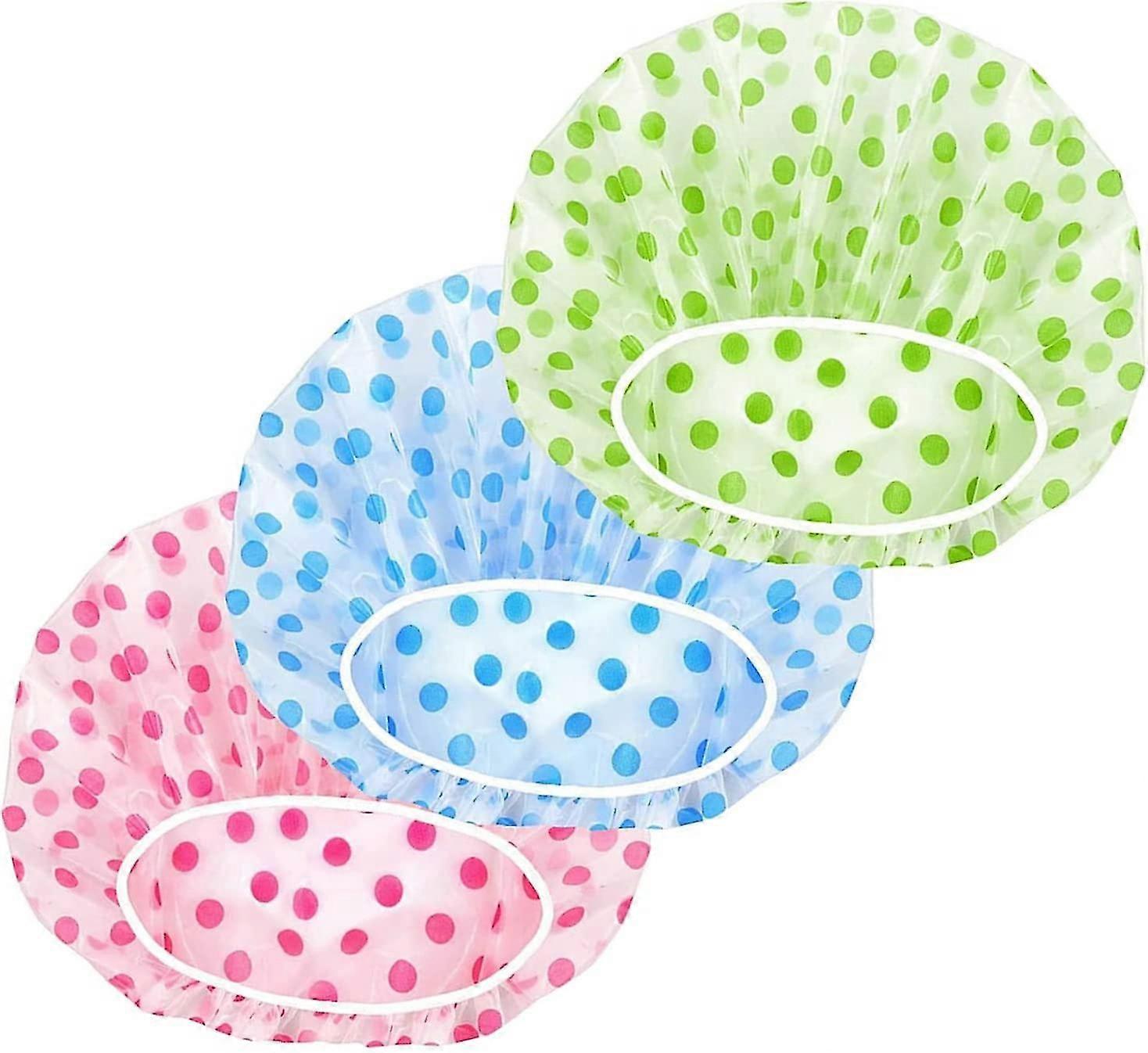 Bonnets de douche (pack de 6, vert bleu rose)