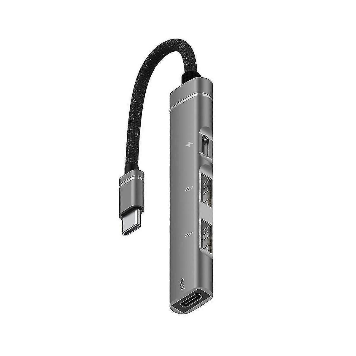 Dla telefonu komórkowego z systemem Android Tablet Przenośny hub ładowania Pd Type-c USB C Expansion Dock, szary