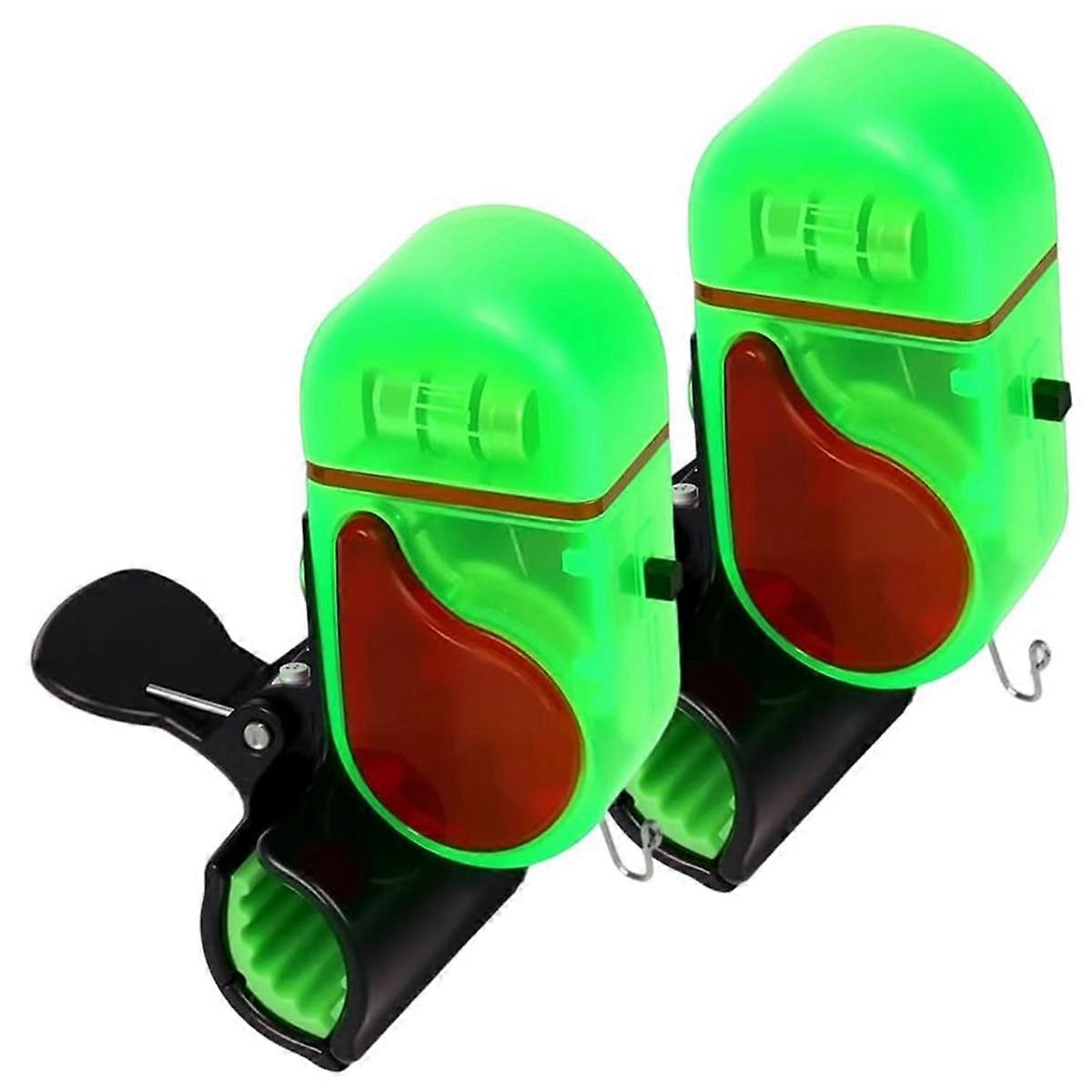 Fishing Bite Alarm with LED Light,Fish Bite Alarm Sound Bite Alert Bell with LED Lights for All Fishing Poles 2PCS